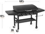 Blackstone 36 Inch Gas Griddle with Hood Cooking Station 4 Burner Flat Top Gas Grill Propane Fuelled Restaurant Grade Professional 36” Outdoor Griddle Station with Side Shelf  Patio, Lawn & Garden - Image 3