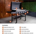Blackstone 36 Inch Gas Griddle with Hood Cooking Station 4 Burner Flat Top Gas Grill Propane Fuelled Restaurant Grade Professional 36” Outdoor Griddle Station with Side Shelf  Patio, Lawn & Garden - Image 2