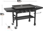 Blackstone 36 Inch Gas Griddle with Hood Cooking Station 4 Burner Flat Top Gas Grill Propane Fuelled Restaurant Grade Professional 36” Outdoor Griddle Station with Side Shelf  Patio, Lawn & Garden - Image 17