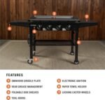 Blackstone 36 Inch Gas Griddle with Hood Cooking Station 4 Burner Flat Top Gas Grill Propane Fuelled Restaurant Grade Professional 36” Outdoor Griddle Station with Side Shelf  Patio, Lawn & Garden - Image 16