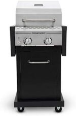 Megamaster 2-Burner Propane Barbecue Gas Grill with Foldable Side Tables, Perfect for Camping, Outdoor Cooking, Patio, Garden Barbecue Grill, 28000 BTUs, Silver and Black, 720-0864MA - Image 2