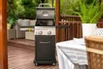 Megamaster 2-Burner Propane Barbecue Gas Grill with Foldable Side Tables, Perfect for Camping, Outdoor Cooking, Patio, Garden Barbecue Grill, 28000 BTUs, Silver and Black, 720-0864MA - Image 3
