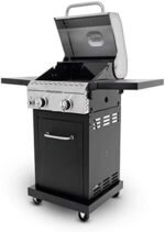 Megamaster 2-Burner Propane Barbecue Gas Grill with Foldable Side Tables, Perfect for Camping, Outdoor Cooking, Patio, Garden Barbecue Grill, 28000 BTUs, Silver and Black, 720-0864MA - Image 13
