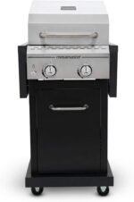 Megamaster 2-Burner Propane Barbecue Gas Grill with Foldable Side Tables, Perfect for Camping, Outdoor Cooking, Patio, Garden Barbecue Grill, 28000 BTUs, Silver and Black, 720-0864MA - Image 21