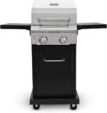 Megamaster 2-Burner Propane Barbecue Gas Grill with Foldable Side Tables, Perfect for Camping, Outdoor Cooking, Patio, Garden Barbecue Grill, 28000 BTUs, Silver and Black, 720-0864MA - Image 20